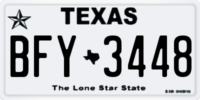 TX license plate BFY3448