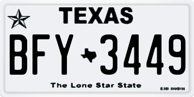 TX license plate BFY3449
