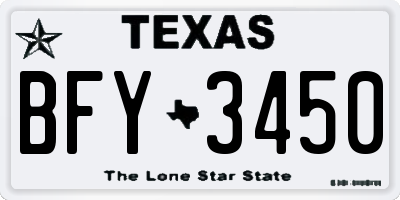 TX license plate BFY3450