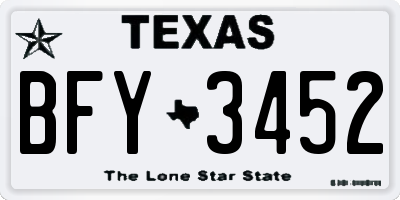 TX license plate BFY3452