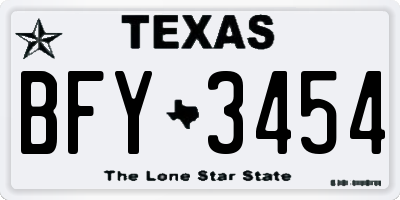 TX license plate BFY3454