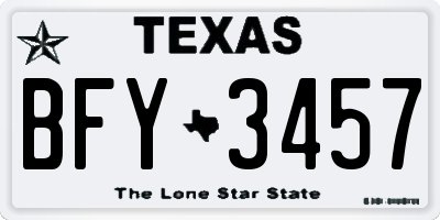 TX license plate BFY3457