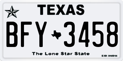 TX license plate BFY3458