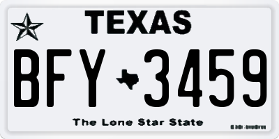 TX license plate BFY3459
