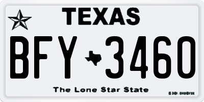 TX license plate BFY3460