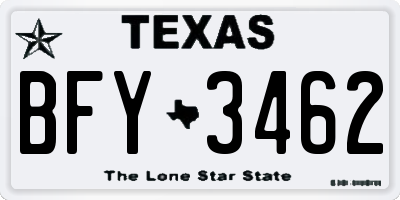 TX license plate BFY3462