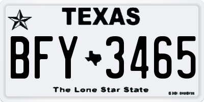 TX license plate BFY3465