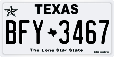 TX license plate BFY3467