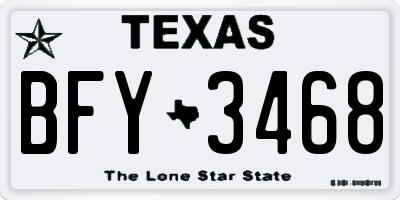 TX license plate BFY3468