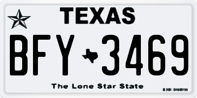 TX license plate BFY3469