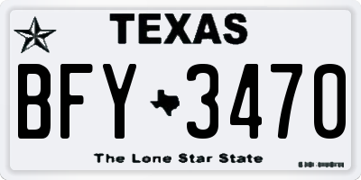 TX license plate BFY3470