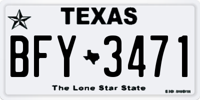 TX license plate BFY3471