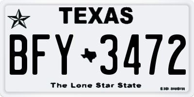 TX license plate BFY3472