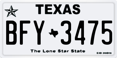 TX license plate BFY3475