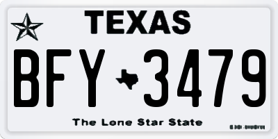 TX license plate BFY3479