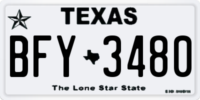 TX license plate BFY3480