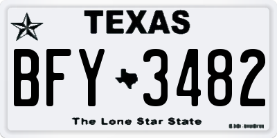 TX license plate BFY3482