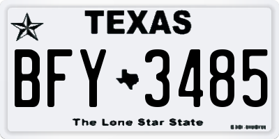 TX license plate BFY3485