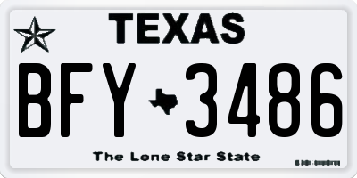 TX license plate BFY3486
