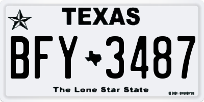 TX license plate BFY3487