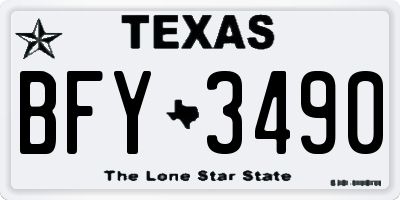TX license plate BFY3490