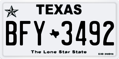 TX license plate BFY3492