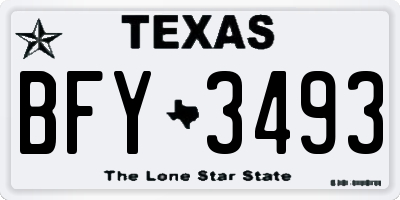 TX license plate BFY3493