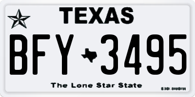 TX license plate BFY3495