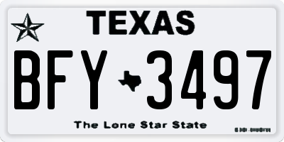 TX license plate BFY3497