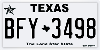 TX license plate BFY3498