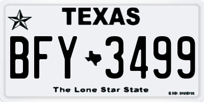 TX license plate BFY3499
