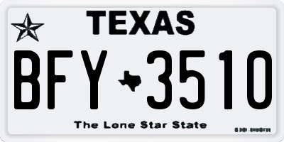 TX license plate BFY3510