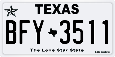TX license plate BFY3511