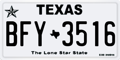 TX license plate BFY3516