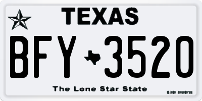 TX license plate BFY3520