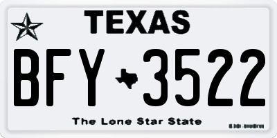 TX license plate BFY3522