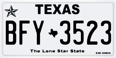 TX license plate BFY3523