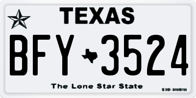 TX license plate BFY3524