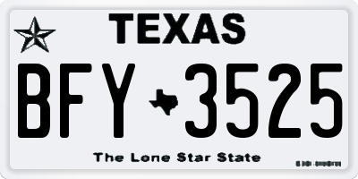 TX license plate BFY3525