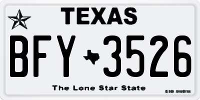 TX license plate BFY3526