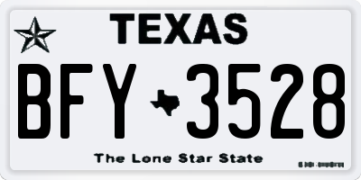 TX license plate BFY3528