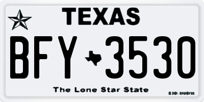 TX license plate BFY3530