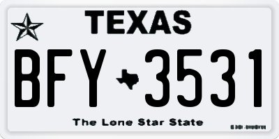 TX license plate BFY3531