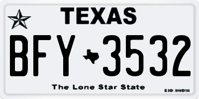 TX license plate BFY3532