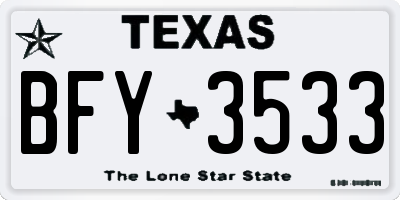 TX license plate BFY3533
