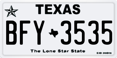 TX license plate BFY3535