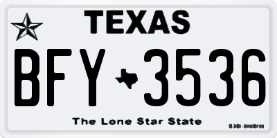 TX license plate BFY3536