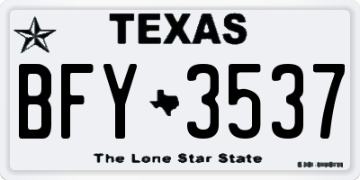 TX license plate BFY3537