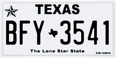 TX license plate BFY3541