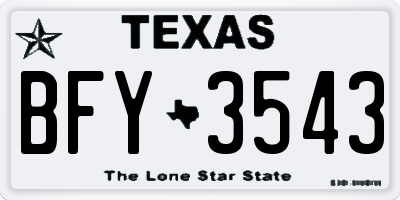 TX license plate BFY3543